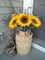 3 Pcs Summer Floral Arrangements Large Artificial Sunflowers – 8" Full Bloom Silk Sunflowers with 33" Long Stems for Seasonal Home & Garden Decor